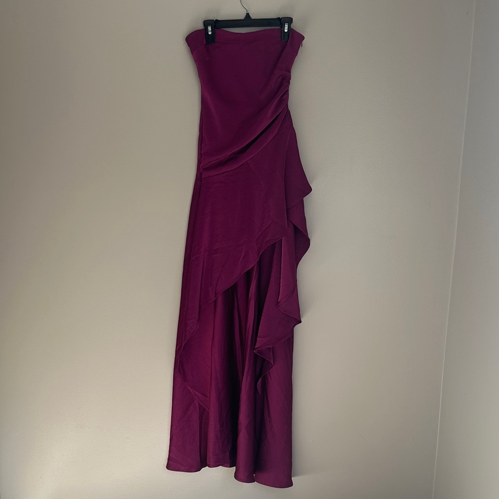 Lucy in the Sky satin high low maxi dress - Picture 4 of 7